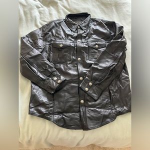 Leather Button Down Shirt